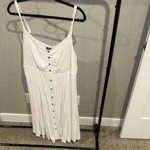 Torrid White Button-Front Midi Dress